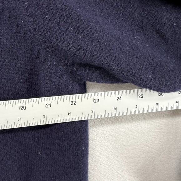 LL Bean Sweater Men's XL Blue Navy V Neck Lambswool Vintage y2k Preppy Pullover - Picture 5 of 8